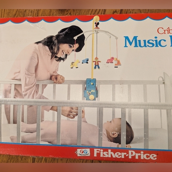 Fisher Price Vintage 1973 Crib & Playpen Music Box Mobile in box - Picture 11 of 12